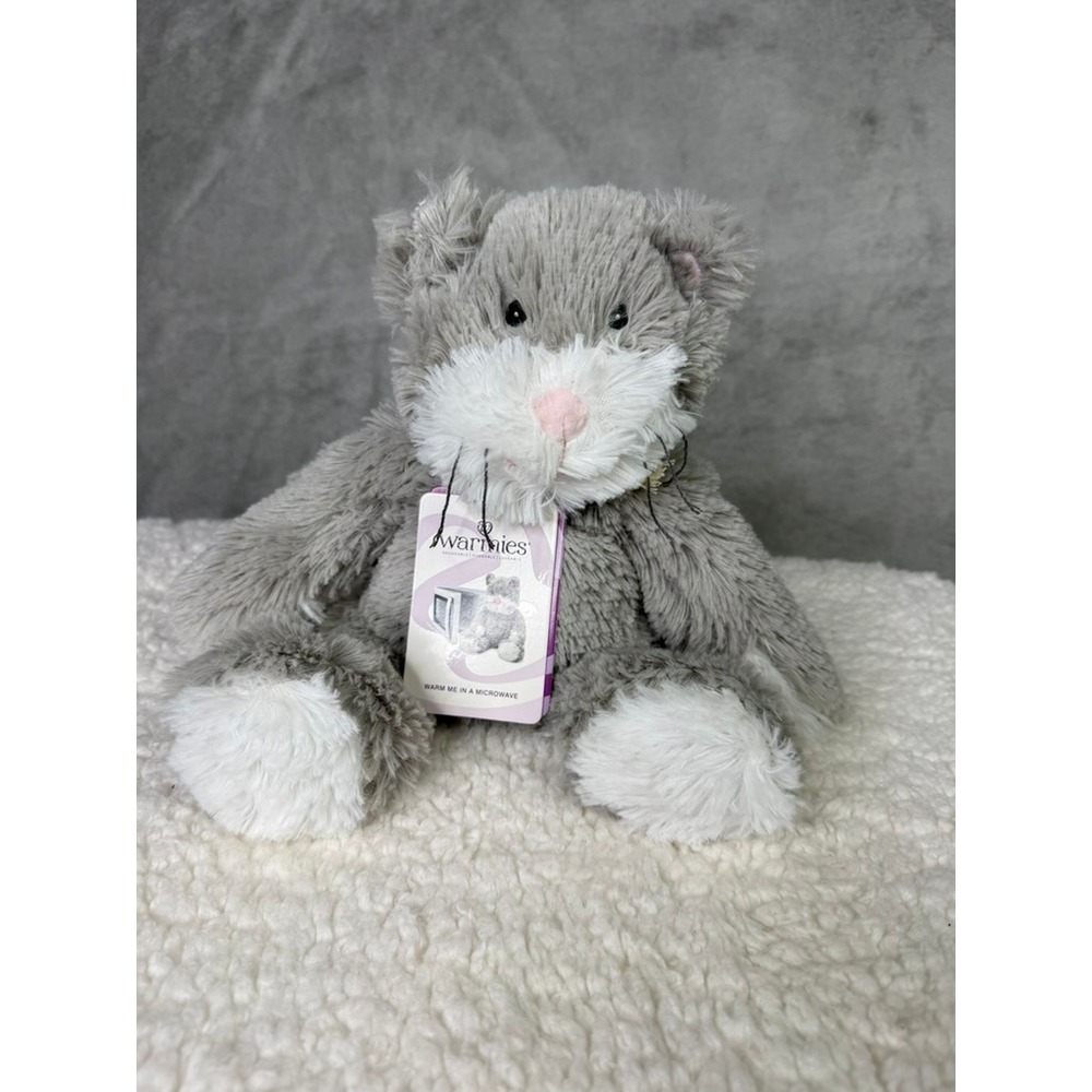 Warmies Grey Cat Plush Stuffed Animal Microwaveable Warm Me In A Microwave